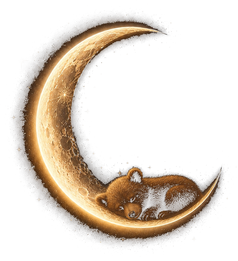 Cub Watch logo, a bear cub asleep on a crescent moon